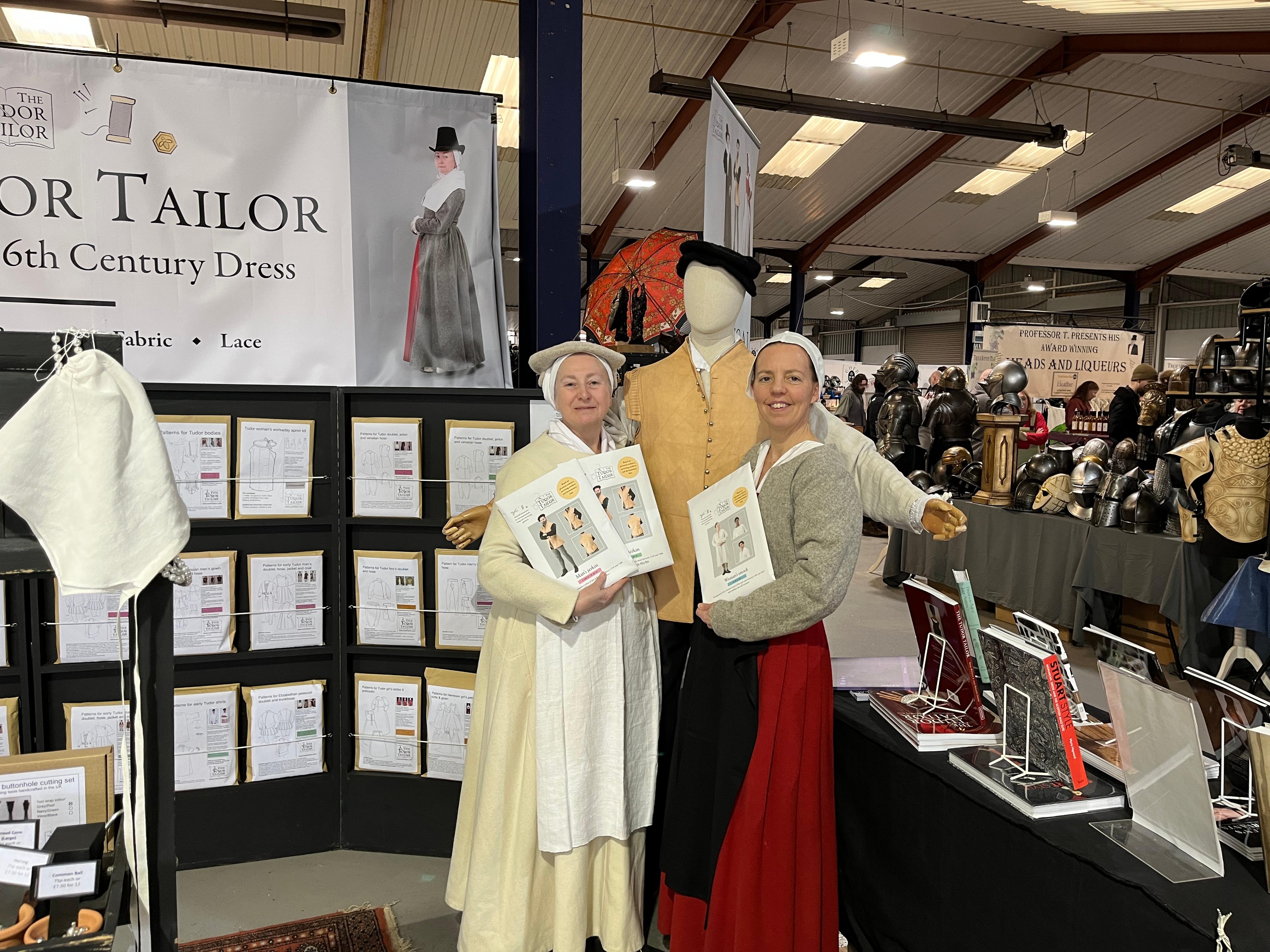 Jane and Ninya launched the new patterns for men’s jerkins and women’s smocks at the recent Artisans and Reenactors Market
