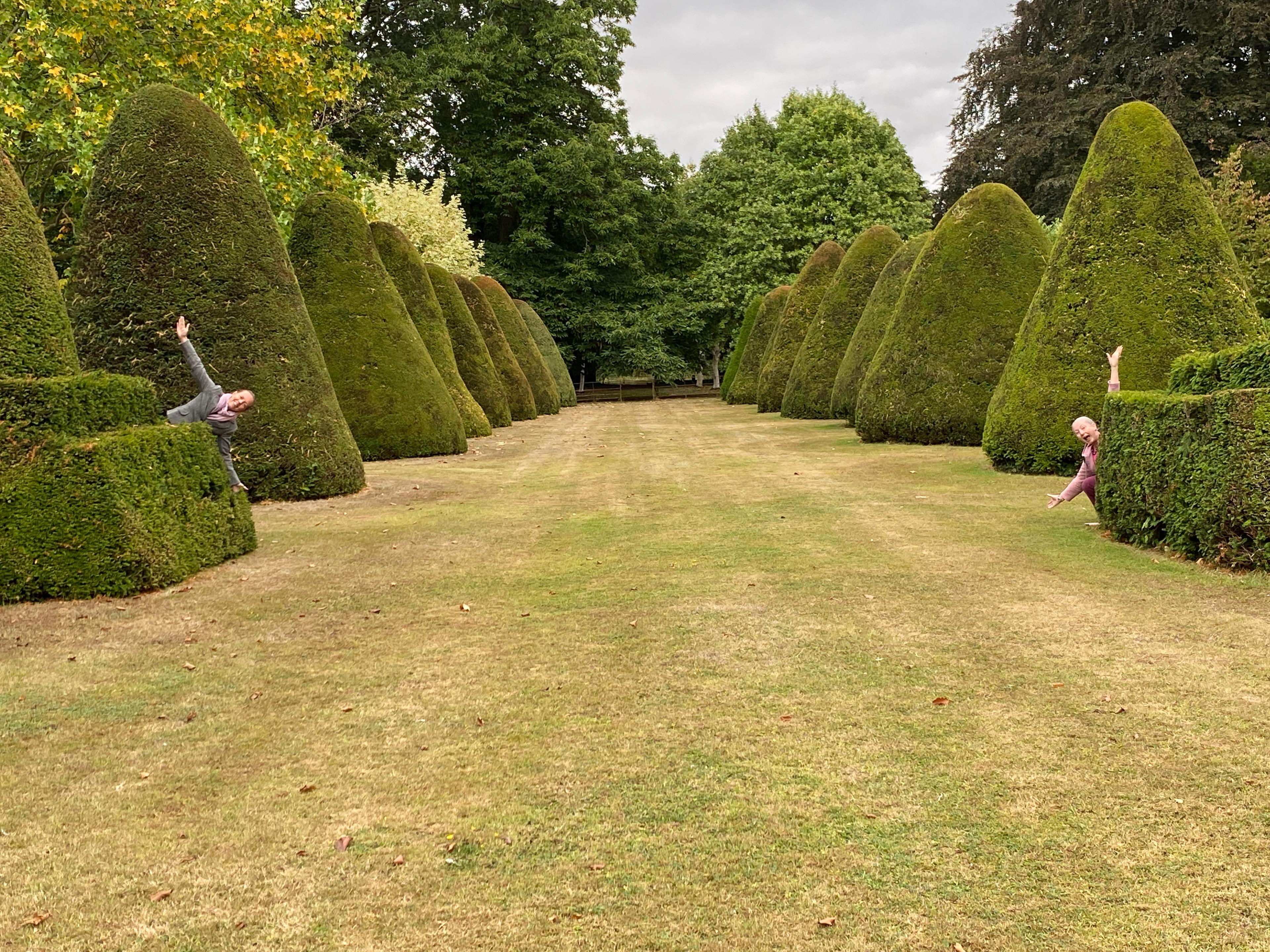 Ninya (left) and Jane (right) enjoying the splendid gardens at Holme Pierrepont Hall